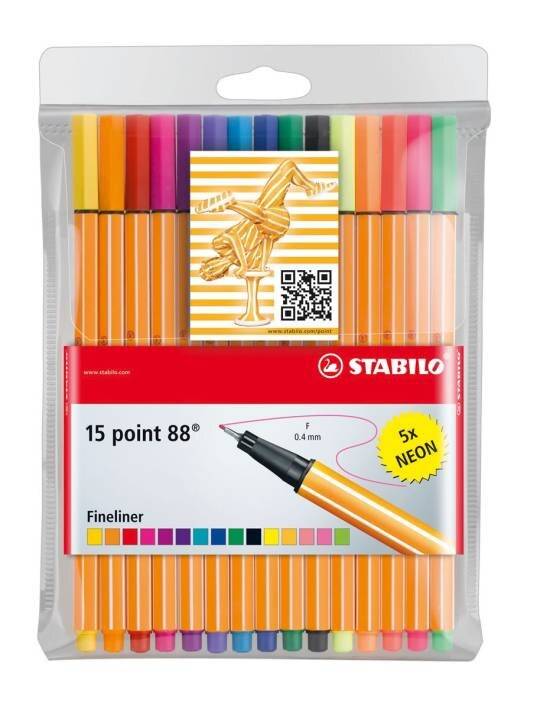 Fineliner point 88 Etui mit 15 Stiften-3