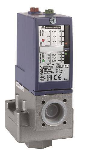 Telemecanique XMLB002B2S11 Druckschalter 2,5bar einst. Hyst. 2Schaltp. 1Ö/1S Pg13-0