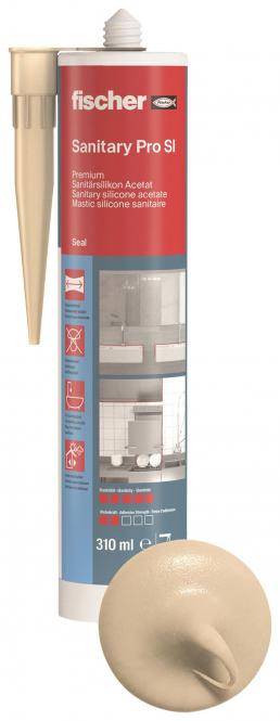 Fischer 1x Sanitärsilicon DSSA 310 ml bahama - beige - 53103-0
