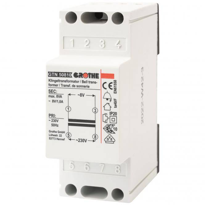 Grothe Klingeltransformator GT 50810 8V 1,0A fail-safe-0