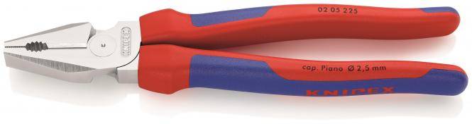 Knipex 02 05 225 Kraft-Kombizange 205225 225mm poliert 2-Komp. Griffhülle-0