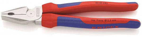 Knipex 02 05 225 Kraft-Kombizange 205225 225mm poliert 2-Komp. Griffhülle