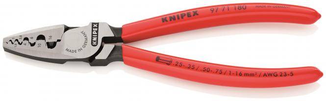 Knipex 97 71 180SB Crimpzange 9771180SB 180mm 0,25-16qmm f.Aderend. poliert-0
