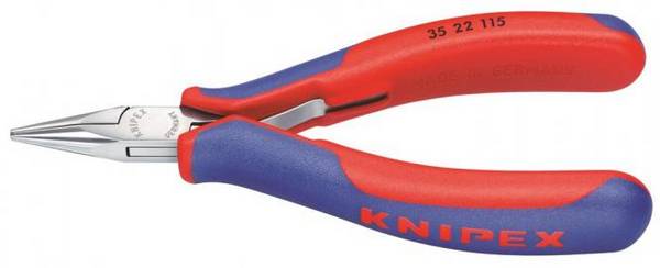 Knipex Elektronik Greifzange 3522115SB flach-rund 115mm poliert