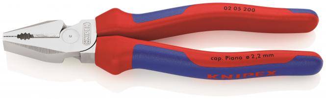 Knipex 02 05 200 Kraft-Kombizange 205200 200mm poliert 2-Komp. Griffhülle-0