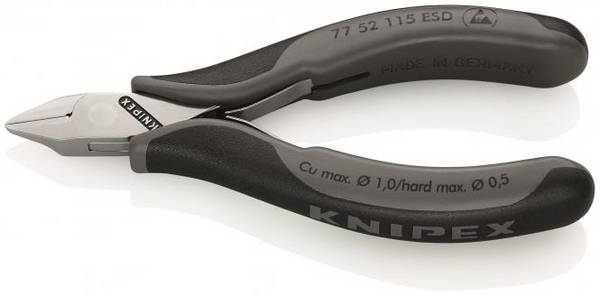 Knipex 77 52 115 ESD 7752115ESD Elektronik Seiten-schneider spitz flach