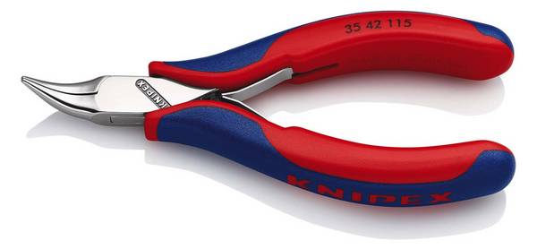 Knipex Elektronik Greifzange 3542115 gewinkelt 115mm poliert