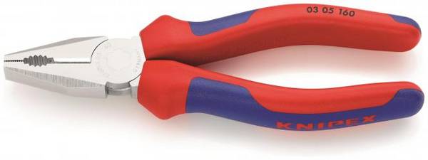 Knipex 03 05 160 Kombizange 160mm 305160 verchromt 2-Komp. Griffhülle