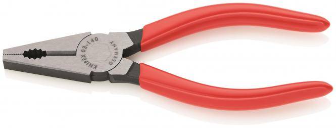 KNIPEX 03 01 140 Kombizange 140 mm schwarz atramentiert mit Kunststoff überzogen poliert SB-Karte/Blister-0