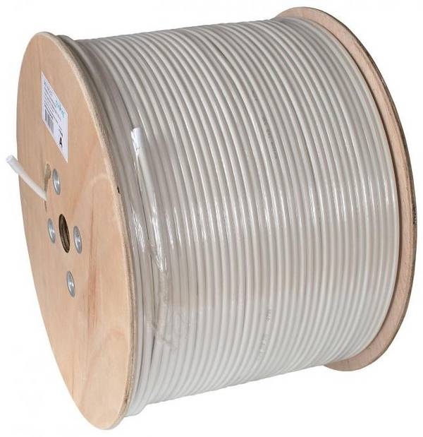 500m AXING Koaxialkabel 500m Tr. SKB 395-03 Kl.A+ 10dB Eca 4,6mm PVC weiß