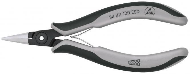 Knipex 3442130ESD Praez.-Elektronikzange, flach-0