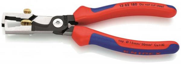 Knipex Kabelschere mit 1362180SB Abisolierfunktion