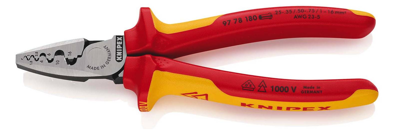 Knipex Crimpzange fuer 9778180SB Aderendhuelsen 9778180SB-0