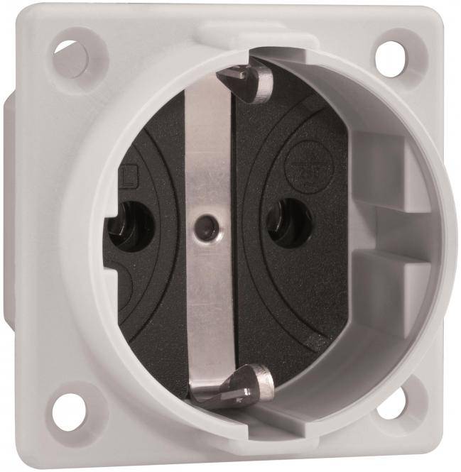 ABL SCHUKOClassic Thermoplast 1661360 Einbausteckdose grau-0