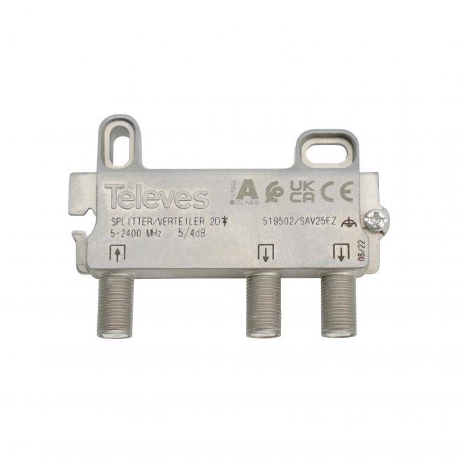Televes 2-fach SAT Verteiler SAV25FZ 5-2400 MHz VD:4dB-0