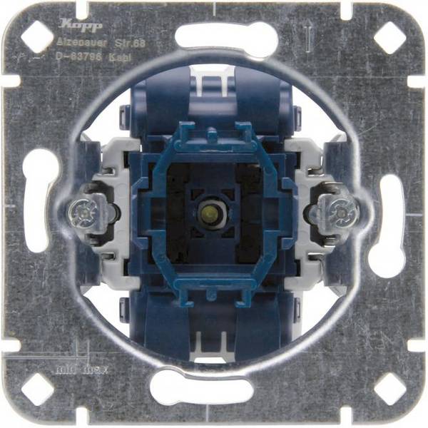 KOPP 508600001 - Unterputz Kontrollschalter-Sockel (Aus-/Wechselschalter | 250V | 10AX | IP20) - aluminium