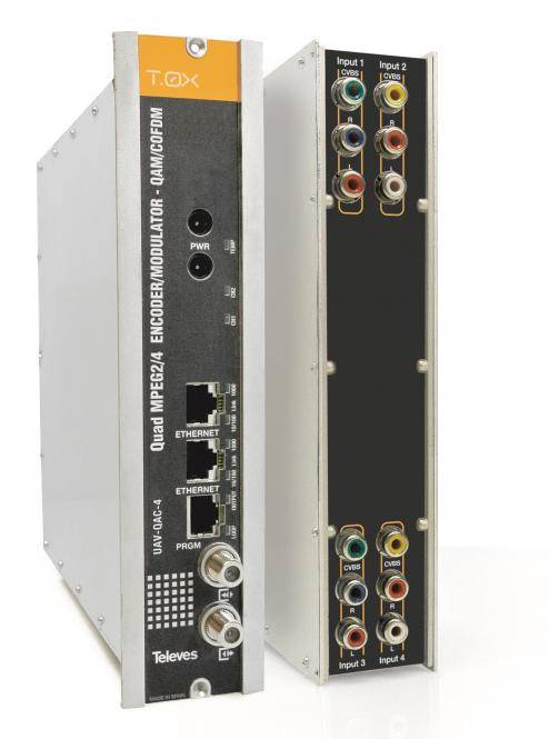 Televes T-0X-QUAD-Modulator UAV-QAC-4 4xAV in QAM oder COFDM 563822-0