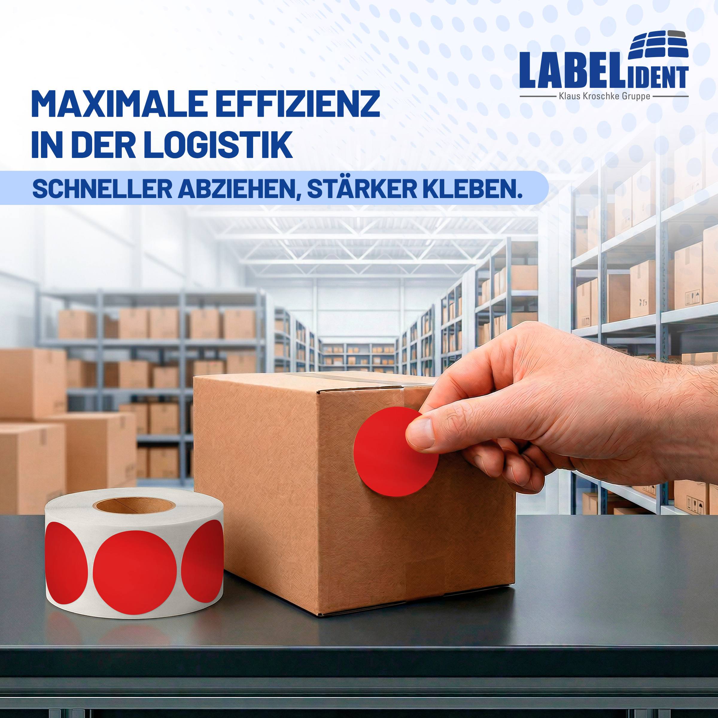 Labelident Klebepunkte rot, Ø 30 mm, PE-Folie, 1,57 Zoll, 1.000 Stück-1
