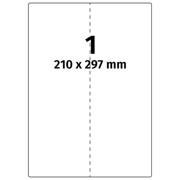 Labelident Papier Etiketten weiß, 210 x 297 mm, 500 Stück, 500 Blatt