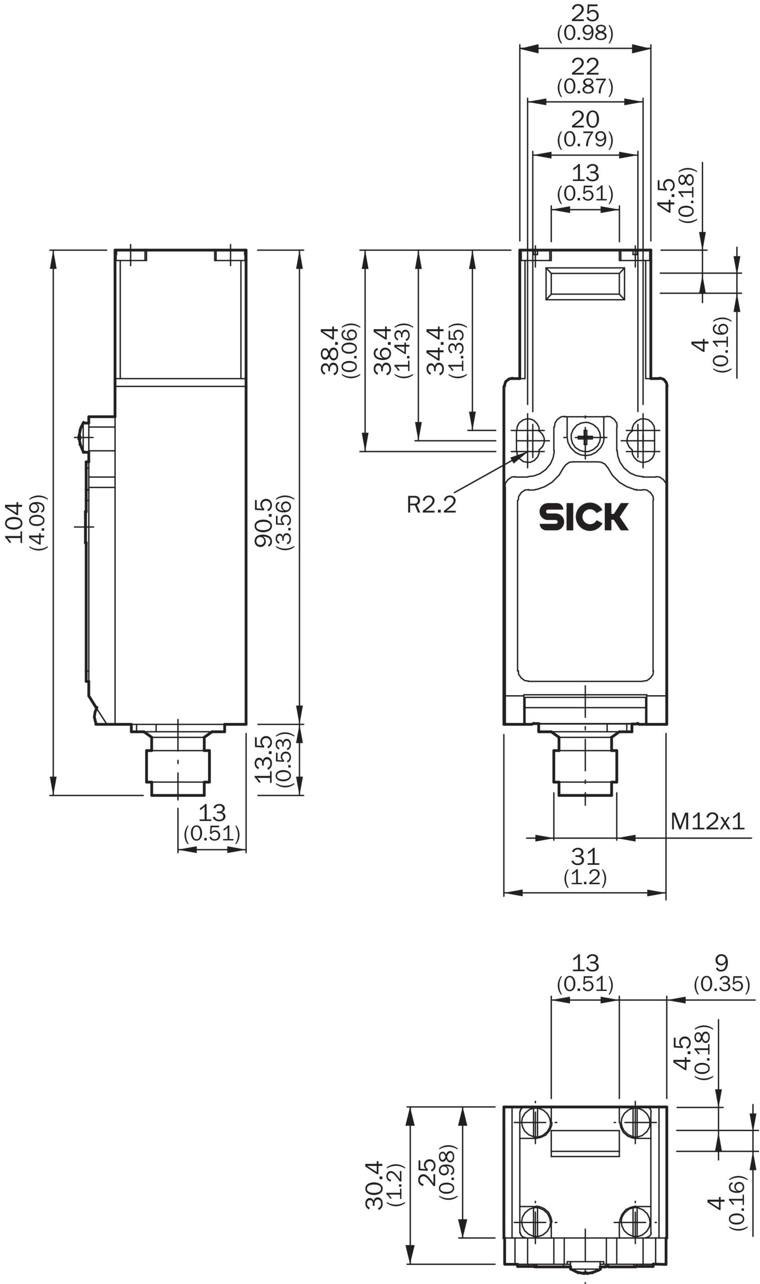 Sick i12-SB215, Sicherheitsschalter, P/n: 1064507-1