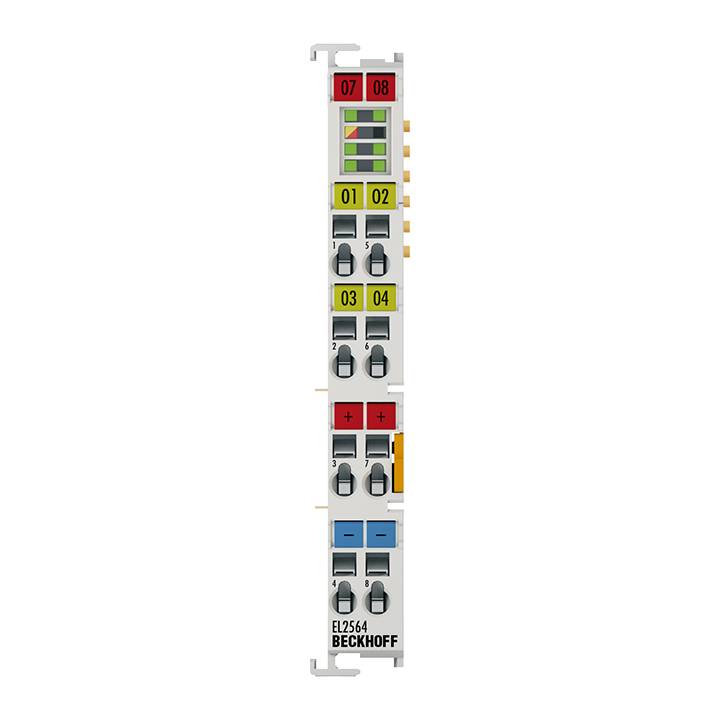 Beckhoff EL2564, EtherCAT-Klemme, 4-Kanal-LED-Ausgang, 5…48V DC, 4A, RGBW, Common Anode-0