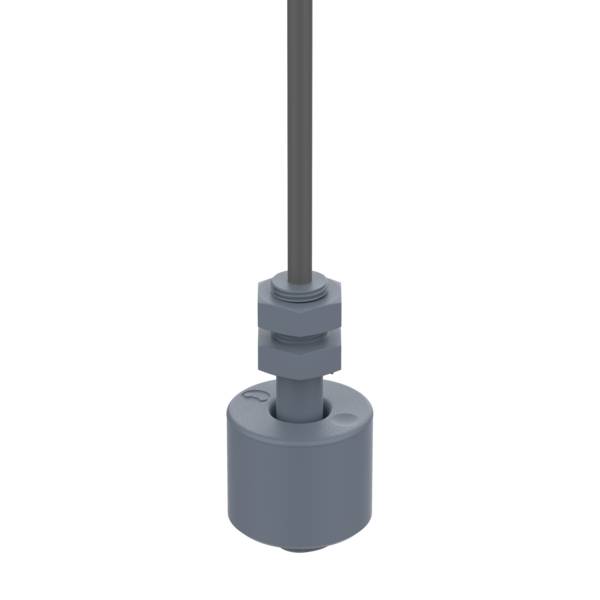 Elobau 203010-5 Miniatur Schwimmerschalter Schließer, 48V, PVC, Gewinde PG1/8, 5m Kabel
