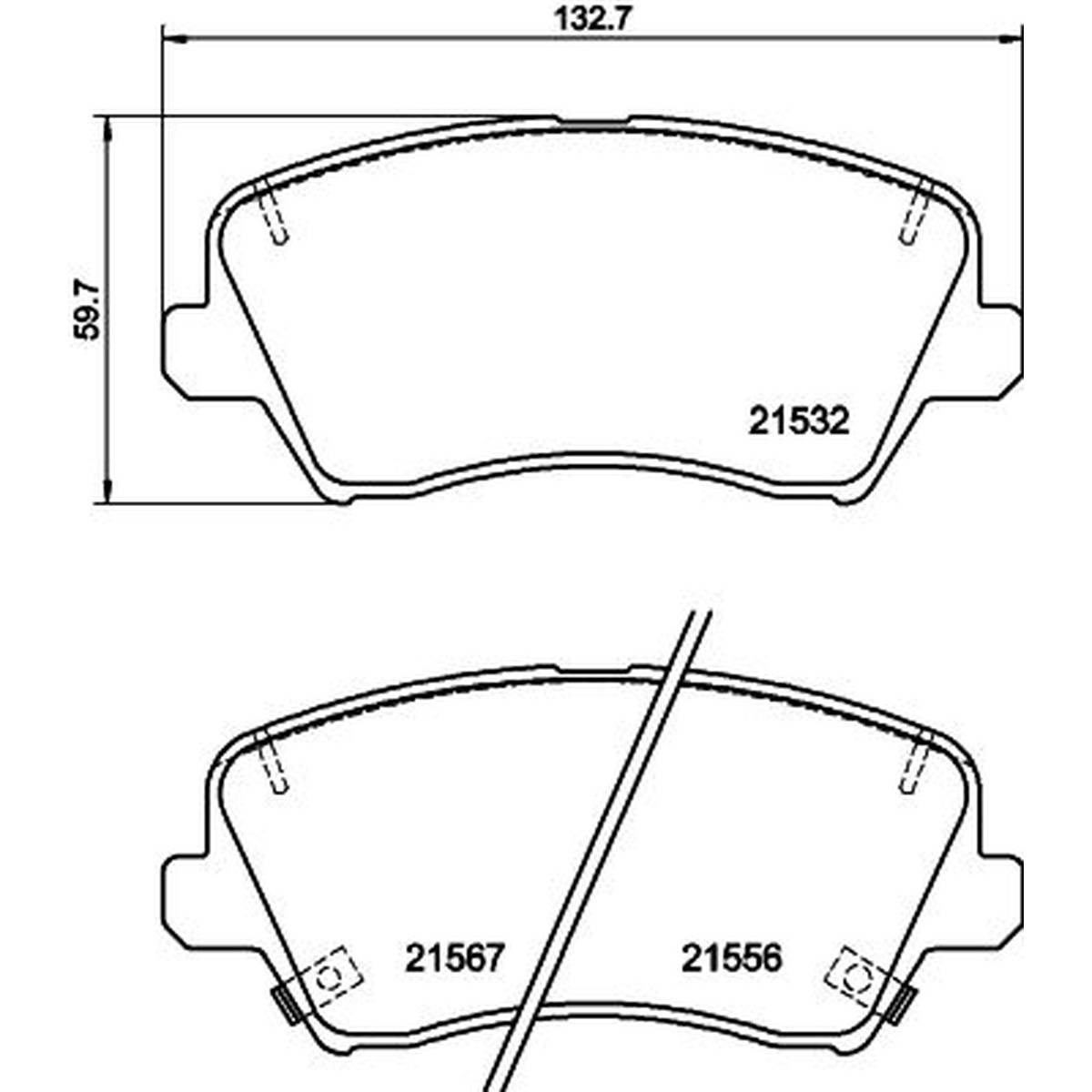 Bremsbelagsatz mit Verschleißwarnkontakt 17,8 mm HELLA für u.a. HYUNDAI i30-2