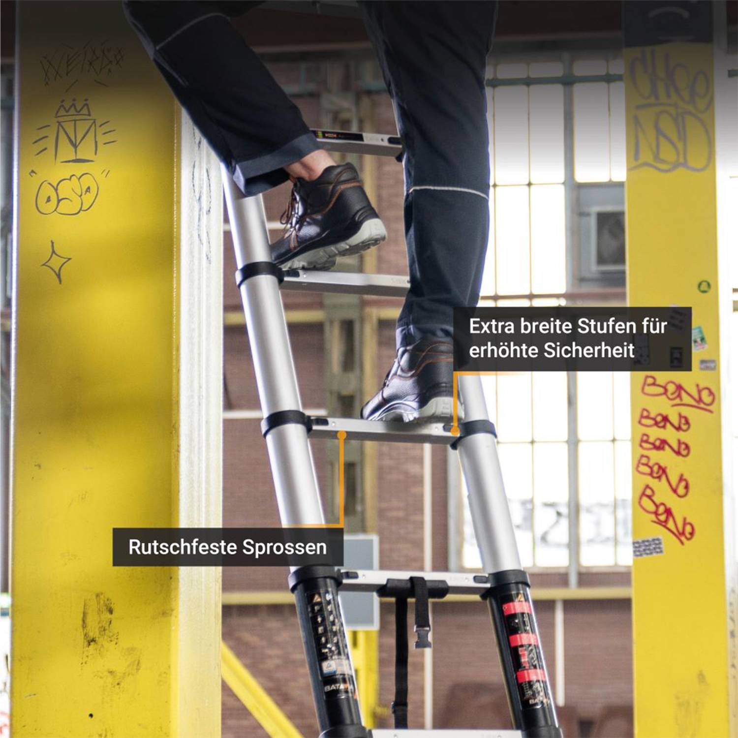Batavia Giraffe Professional Teleskopleiter 3,81m Länge-4