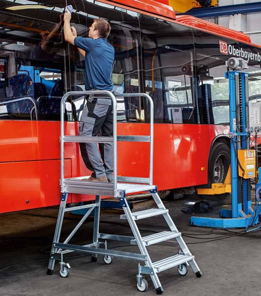 Zarges Podestleiter fahrbar mit 8 Leichtmetall-Stufen-2