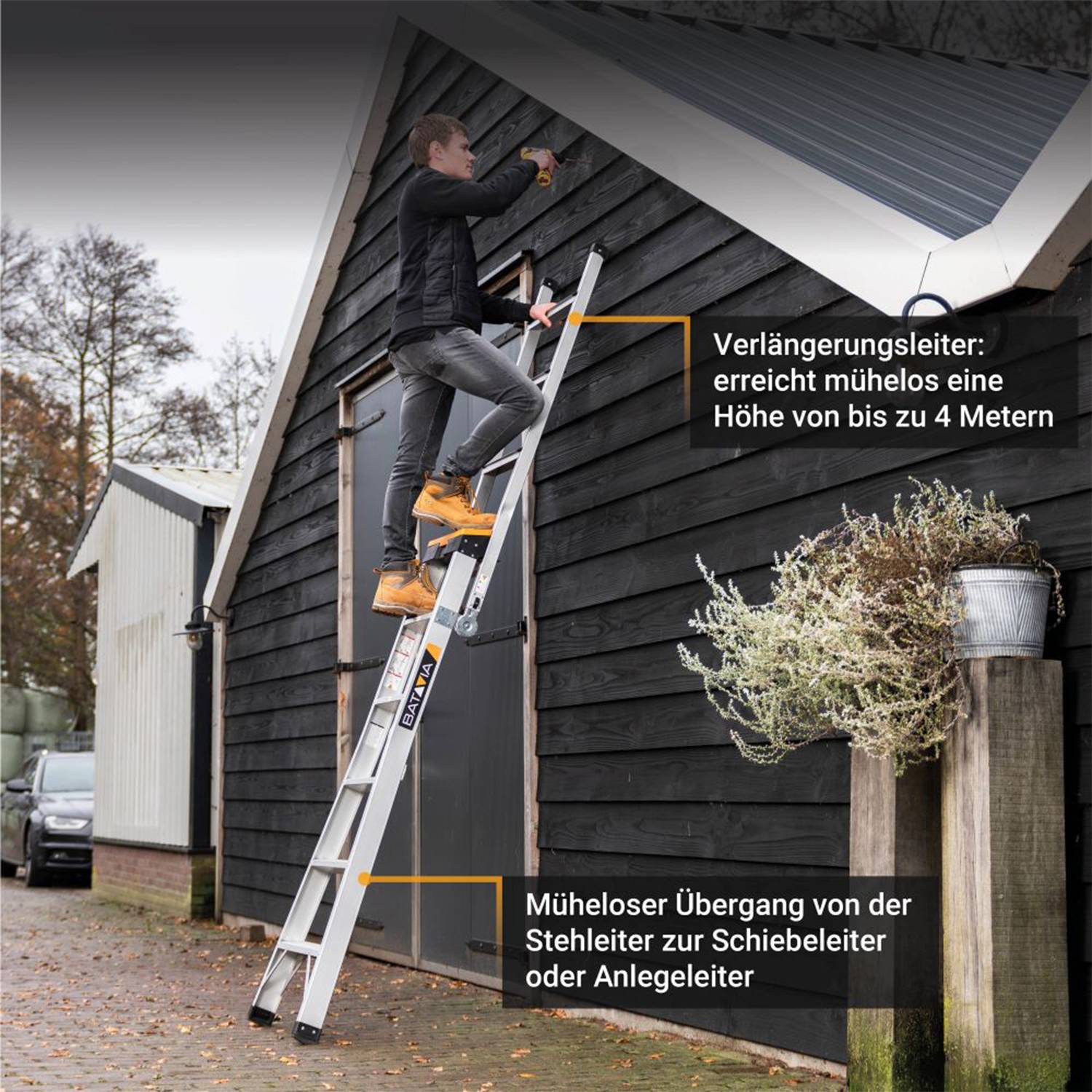 Batavia 3-in-1-Multileiter mit integrierter Werkzeugablage-2