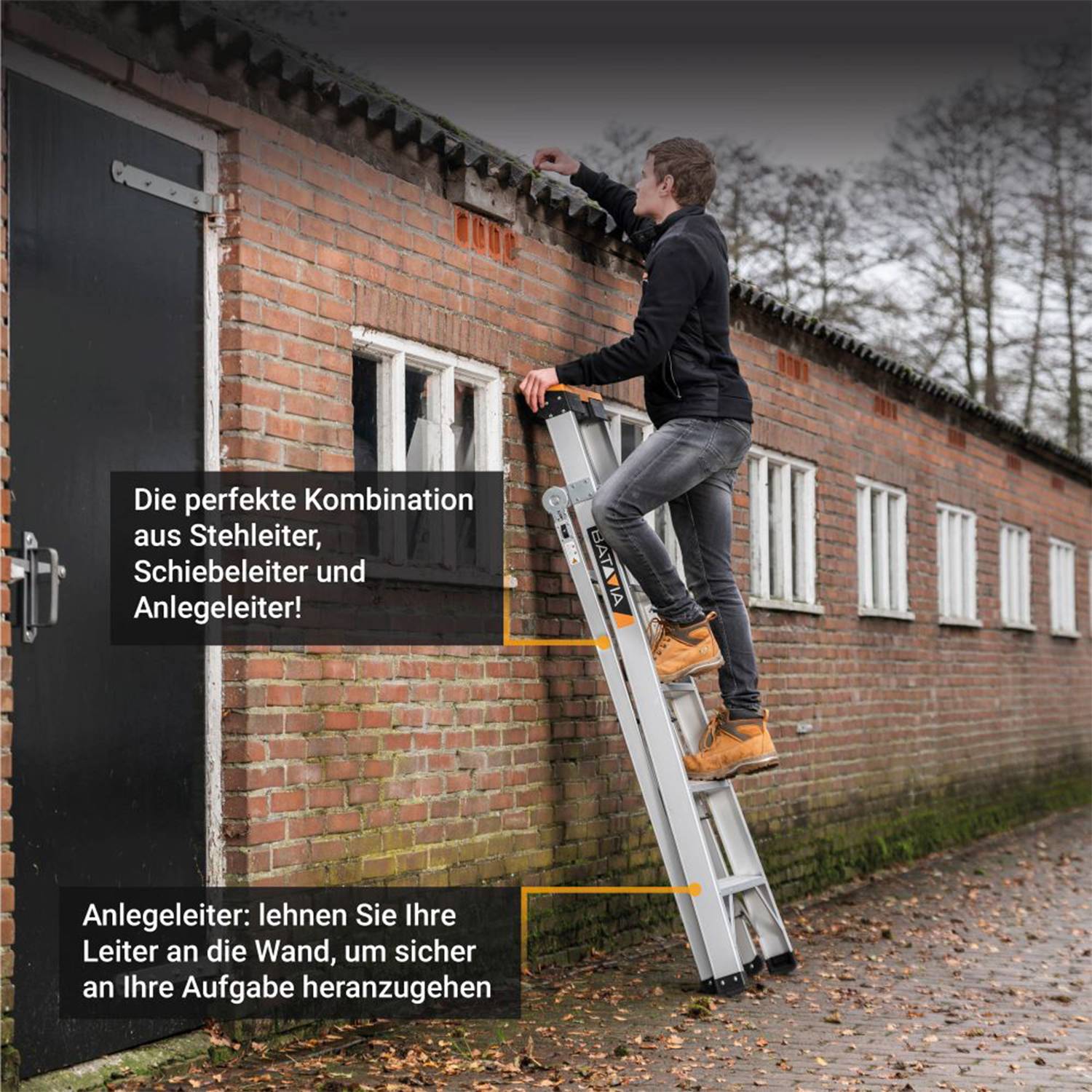 Batavia 3-in-1-Multileiter mit integrierter Werkzeugablage-3