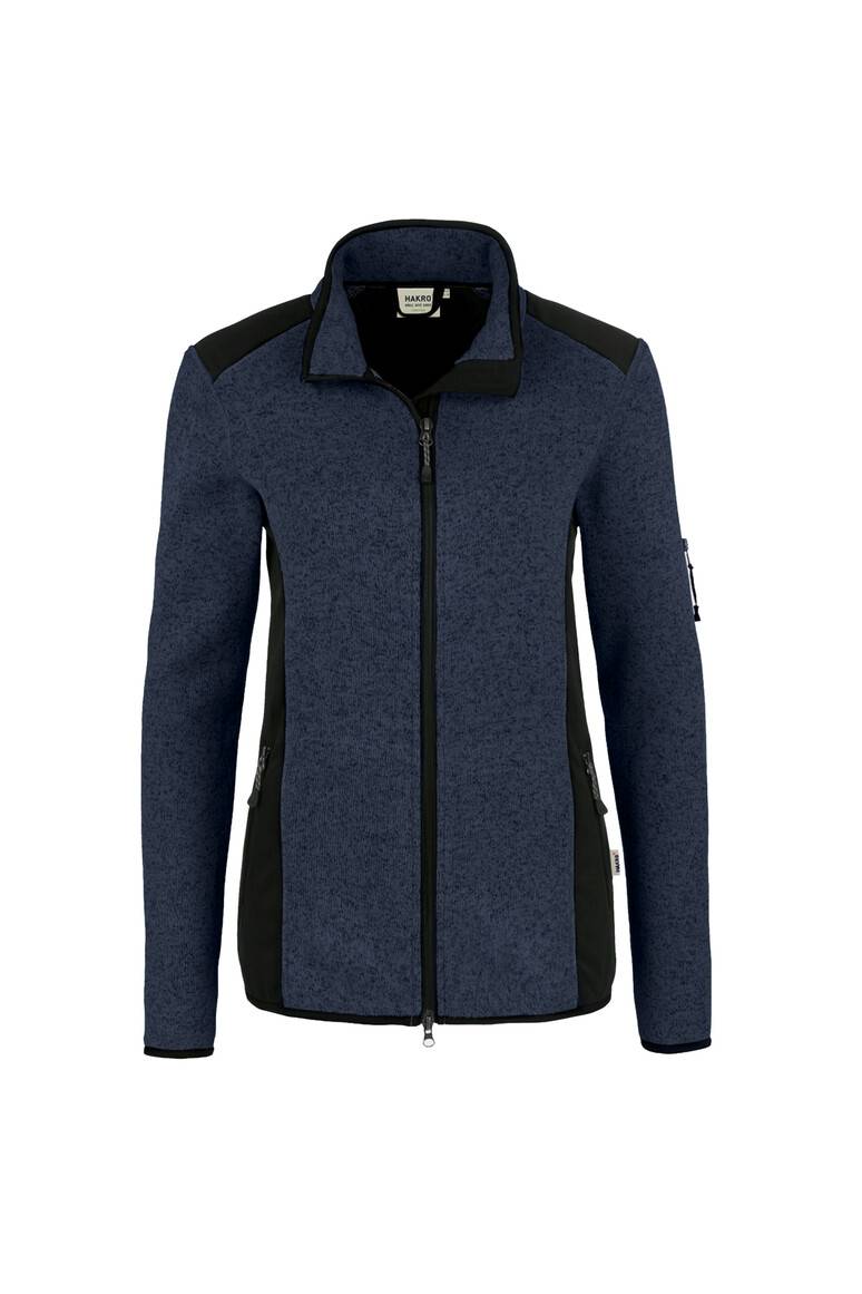HAKRO Damen Strickfleecejacke marine meliert, L-1
