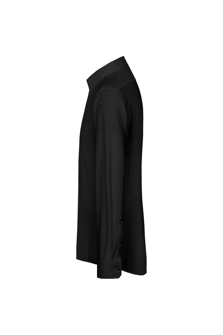 HAKRO Hemd Natural Stretch Regular schwarz, L-2