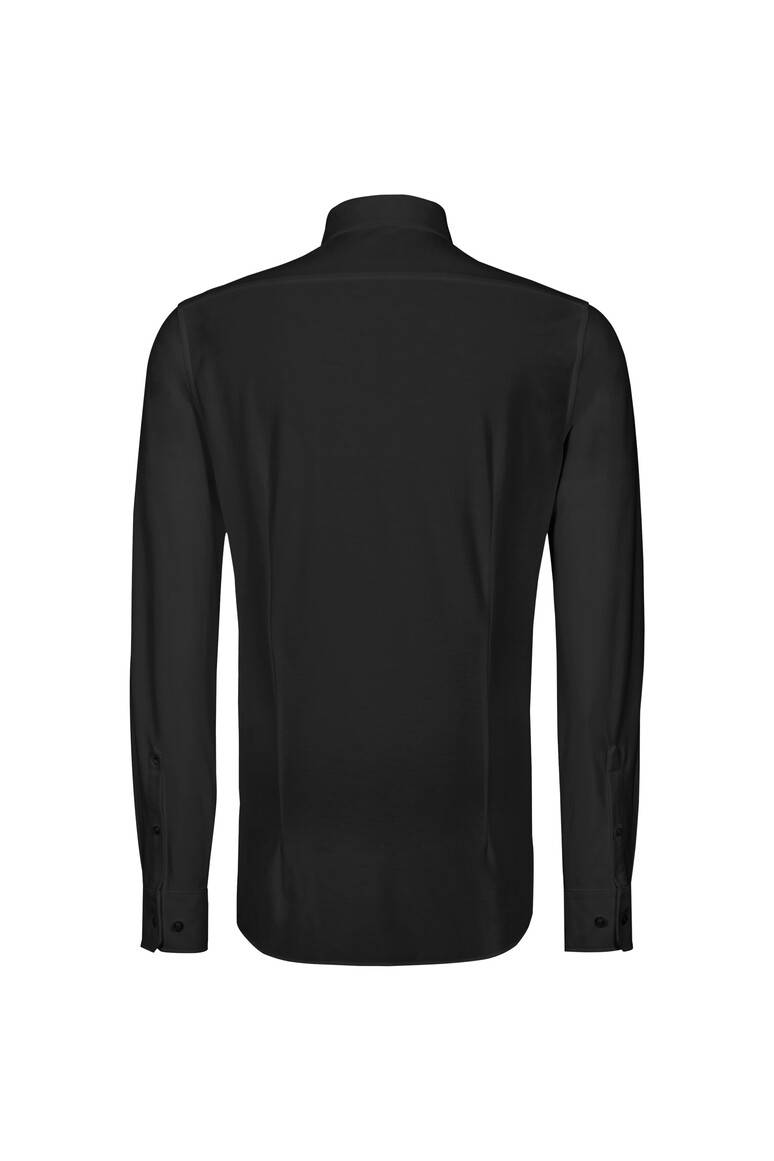 HAKRO Hemd Natural Stretch Regular schwarz, L-4