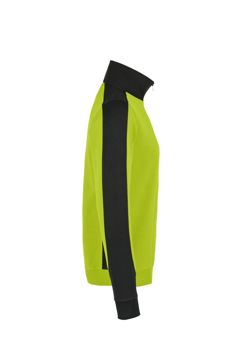 HAKRO Zip-Sweatshirt Contrast MIKRALINAR® kiwi/anthrazit, L-4