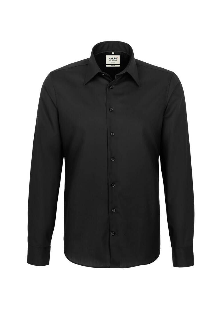 HAKRO Hakro Herren Hemd Business Regular Fit #105 Gr. M schwarz-1