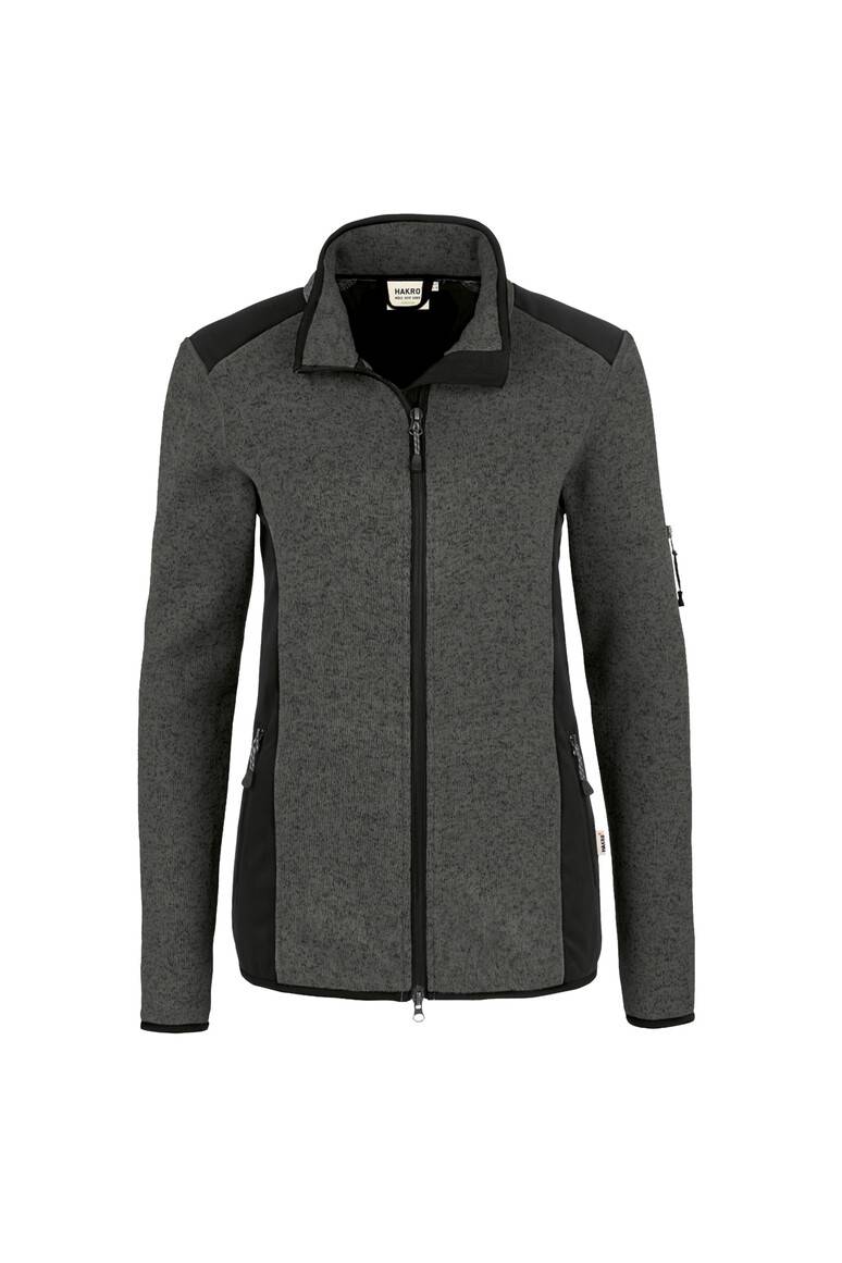 HAKRO Damen Strickfleecejacke anthrazit meliert, XL-1