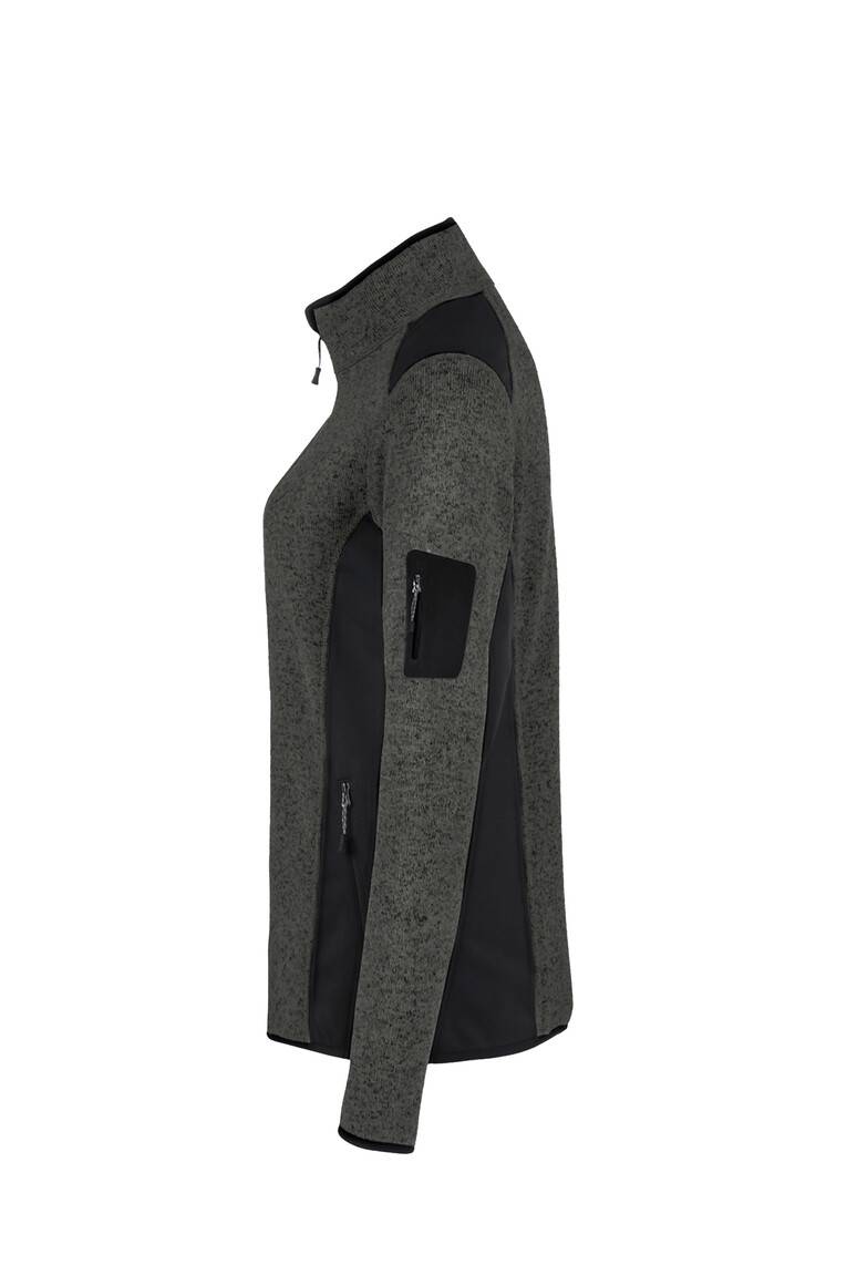HAKRO Damen Strickfleecejacke anthrazit meliert, XL-2