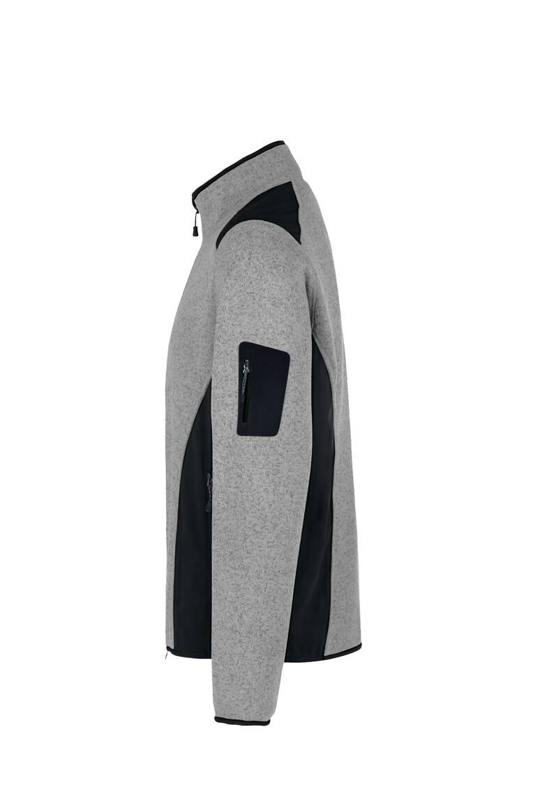 HAKRO Strickfleecejacke grau meliert, XL-2