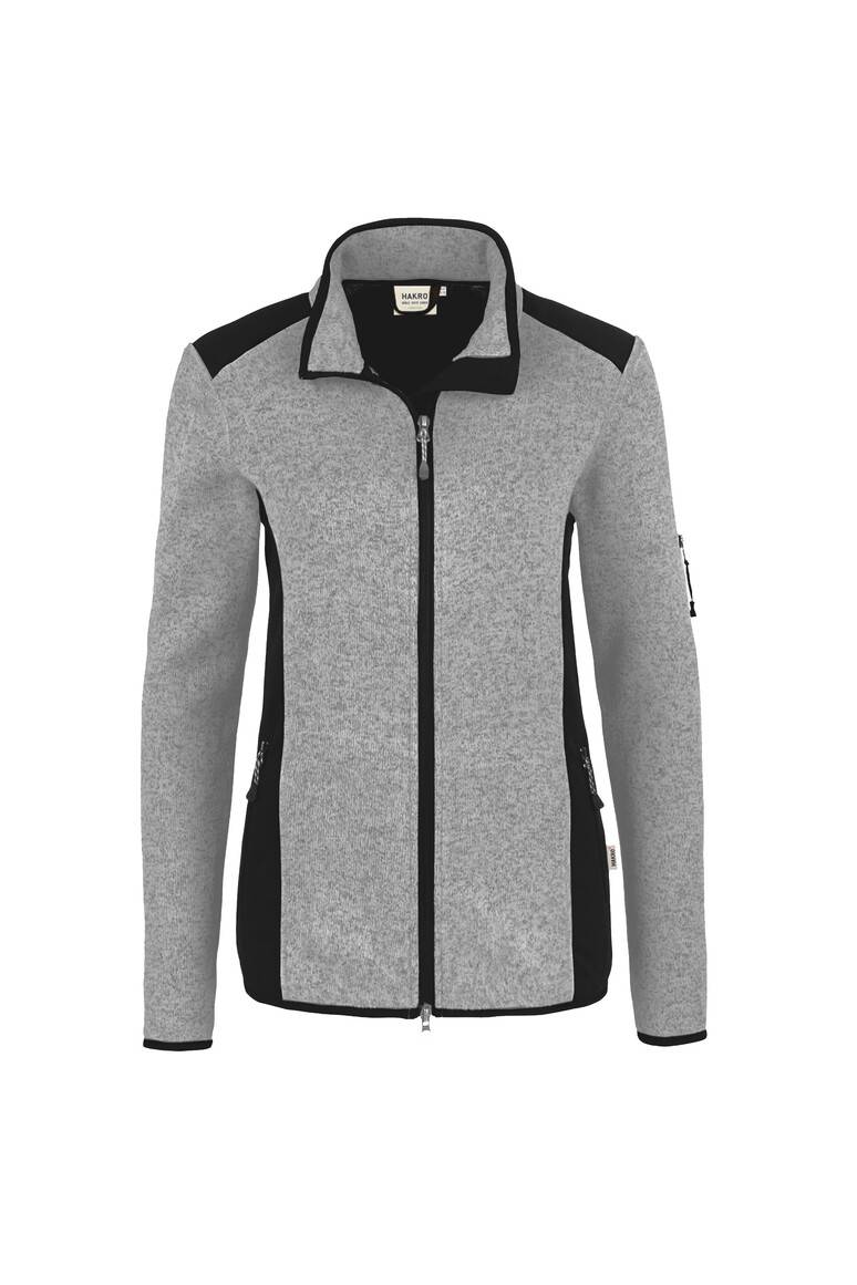 HAKRO Damen Strickfleecejacke grau meliert, 2XL-1