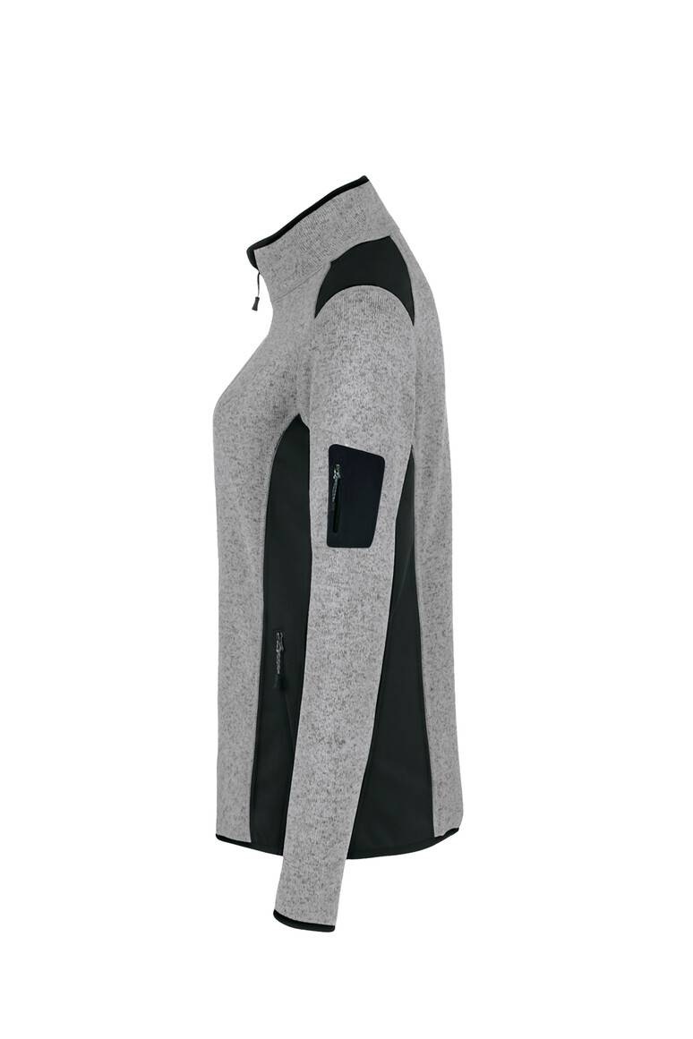 HAKRO Damen Strickfleecejacke grau meliert, 2XL-2