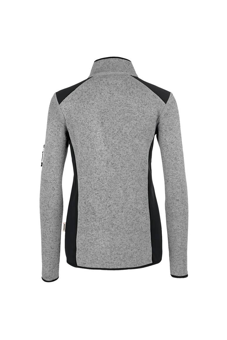 HAKRO Damen Strickfleecejacke grau meliert, 2XL-3