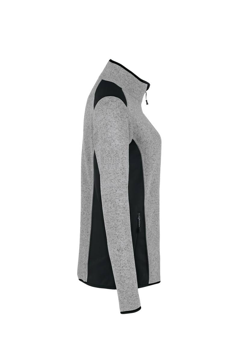 HAKRO Damen Strickfleecejacke grau meliert, 2XL-4