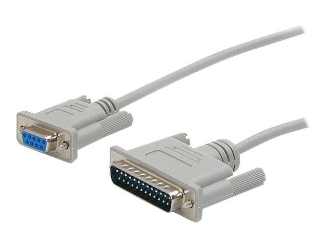 StarTech.com 3m gekreuztes DB9 auf DB25 Seriell Nullmodemkabel - Bu/St - 9 polig Nullmodem Kabel - Nullmodemkabel - DB-9-0