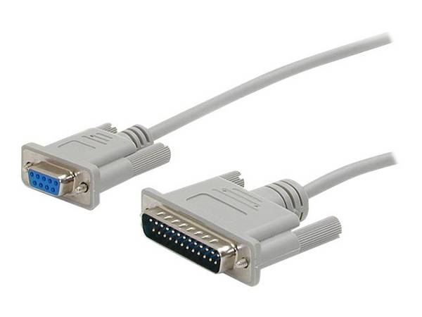 StarTech.com 3m gekreuztes DB9 auf DB25 Seriell Nullmodemkabel - Bu/St - 9 polig Nullmodem Kabel - Nullmodemkabel - DB-9