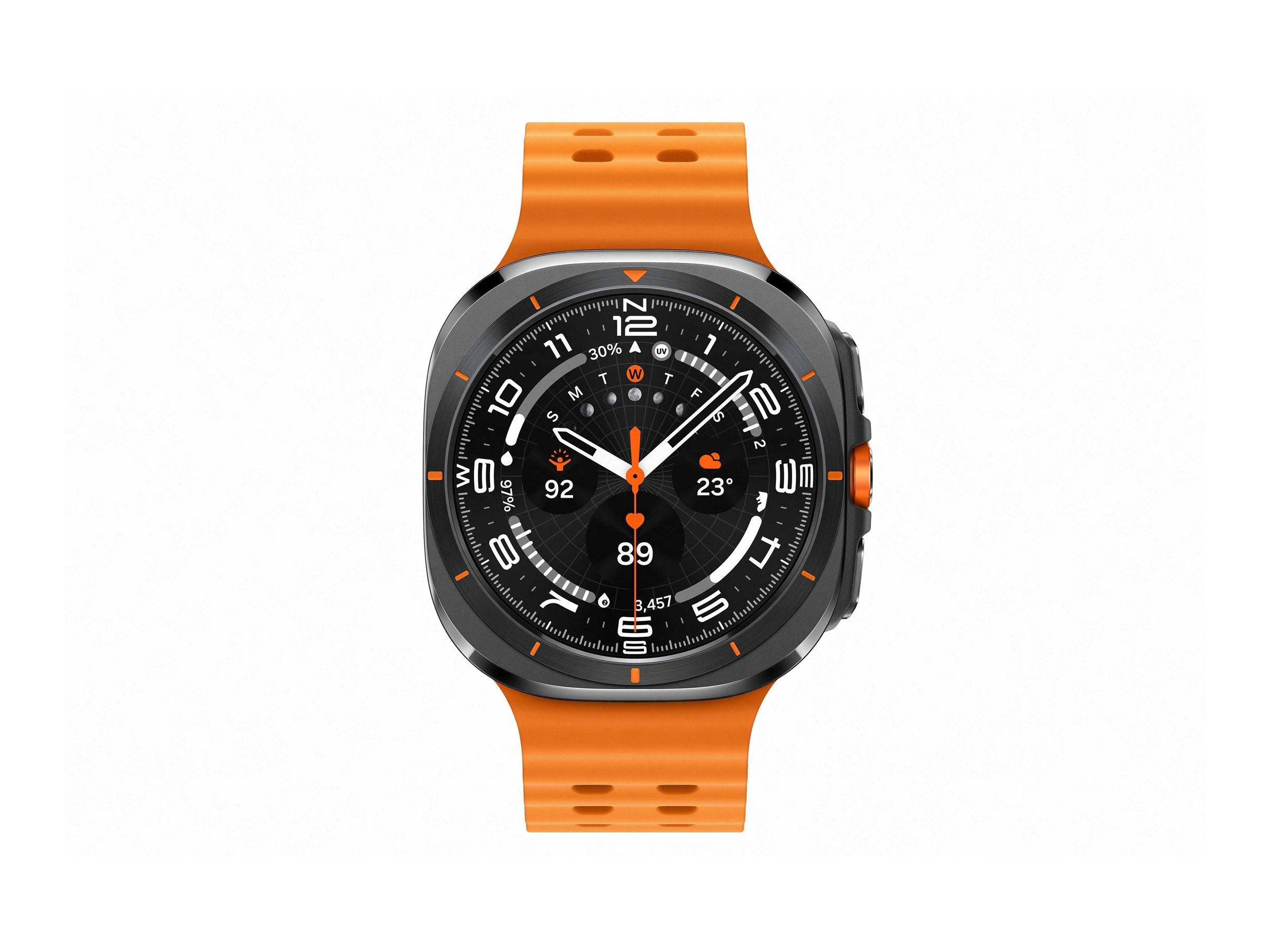 Samsung Galaxy Watch Ultra - 47 mm - titanfarben grau - intelligente Uhr mit Marineband - Gummi - Orange - Bandgröße: S/-1