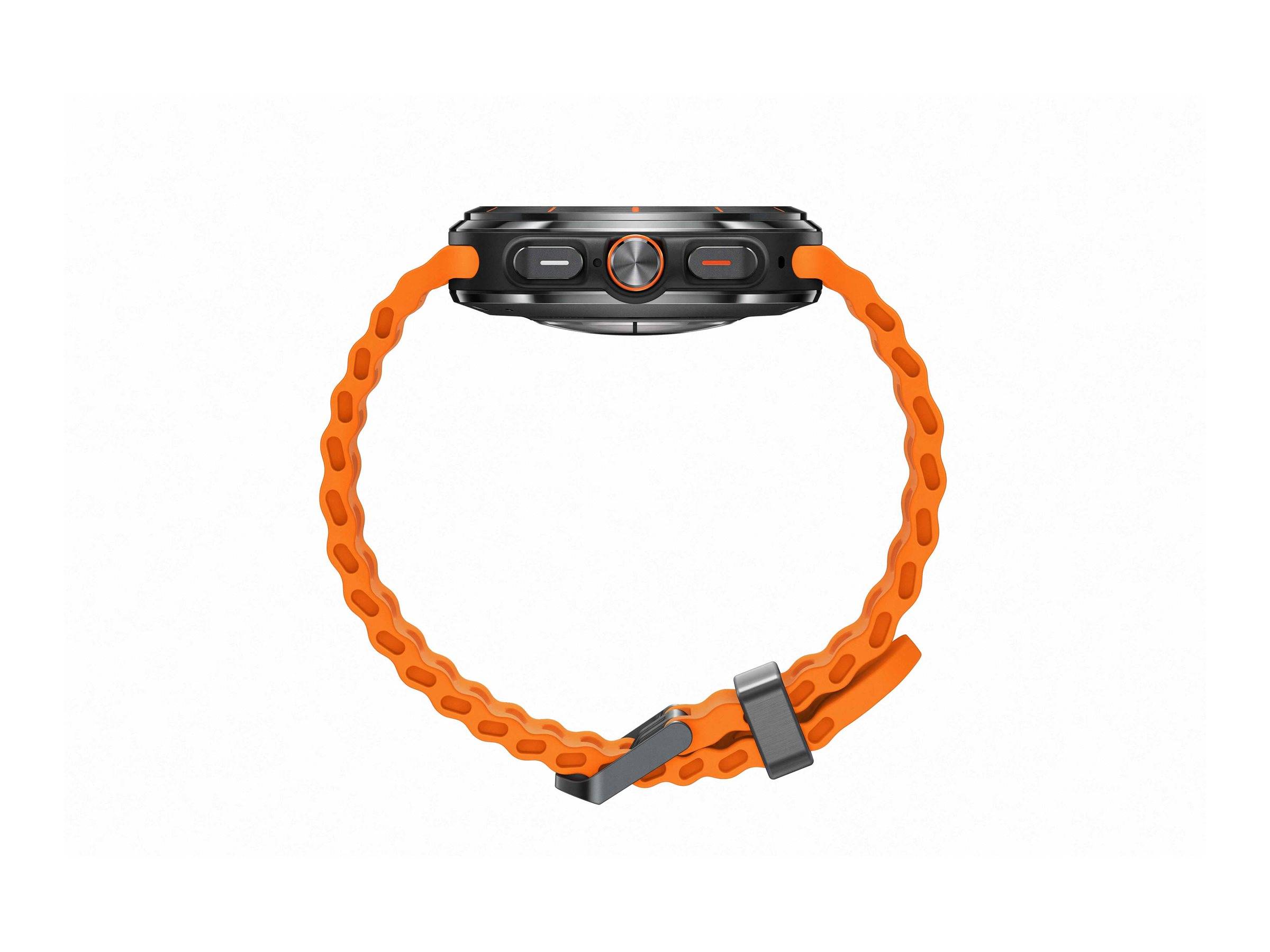 Samsung Galaxy Watch Ultra - 47 mm - titanfarben grau - intelligente Uhr mit Marineband - Gummi - Orange - Bandgröße: S/-3
