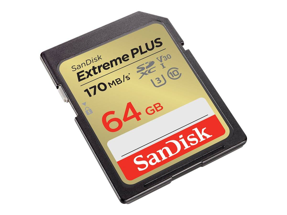 SanDisk Extreme PLUS - Flash-Speicherkarte - 64 GB - UHS-I U3 / Class10 - SDXC U-2
