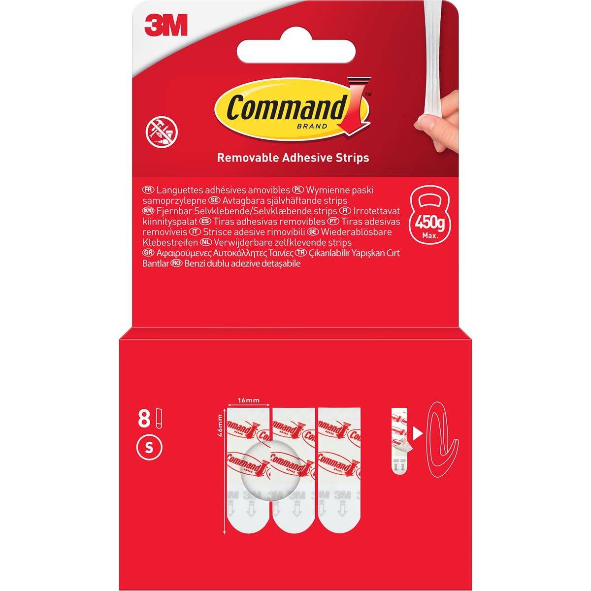 3M Command Nachfüllpackung Strips, Größe: S, weiß