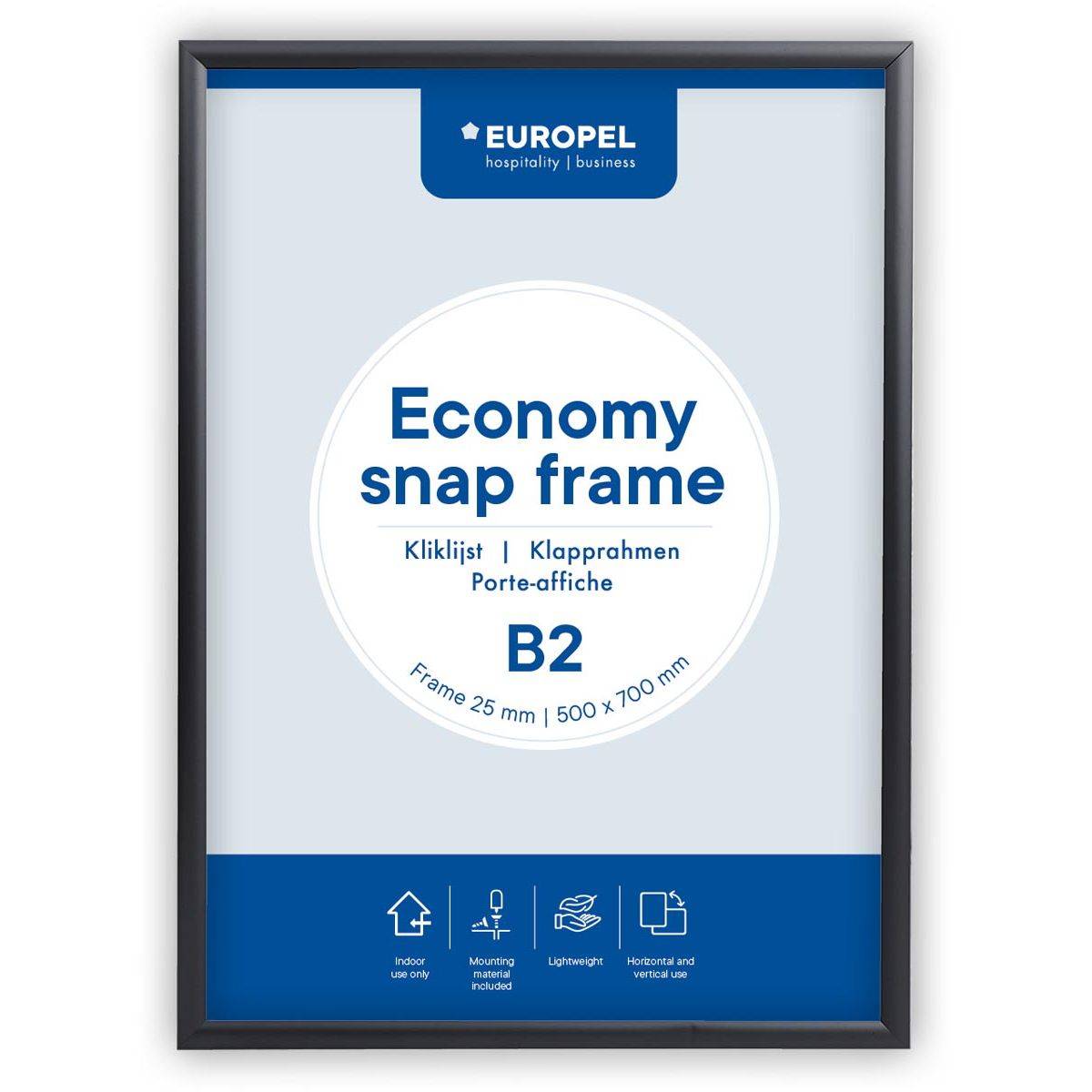 EUROPEL Plakatrahmen Economy, DIN B2, 25 mm, schwarz-0